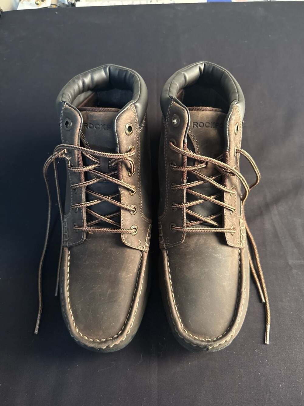 Rockport Hydro-Shield Waterproof Moc Toe Leather Boots. 8.5
